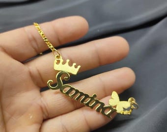 Gold Plated Necklace Custom Name Necklace, Personalized Jewelry