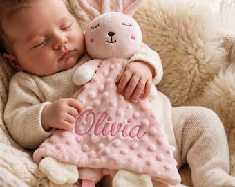 Manta de seguridad personalizada para niñas y niños - Nombre bordado, Manta de seguridad para recién nacidos, Regalo de primer cumpleaños para bebé, Regalos para bebés