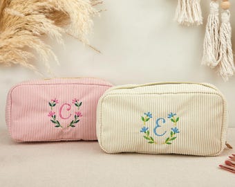 Kosmetiktasche nach Maß, Braut Kulturtasche, Beauty Make-up Tasche, Reisekulturtasche, Kosmetiktaschen für Frauen, Brautjungfer Geschenke