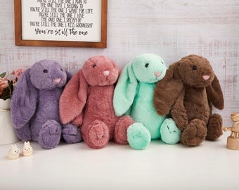 Personalized Bunny Plush Toy, Custom Name Stuffed Rabbit, Soft Baby Bunny, Easter Gift for Kids, Baby Shower Keepsake