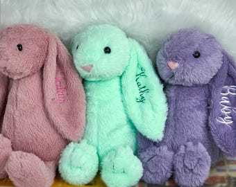 Personalized Embroidered Bunny Rabbit,Custom Monogrammed Bunny Rabbit,Newborn Baby Gift,Baby Shower Gift,Stuffed Animal,Plush Bunny Toy