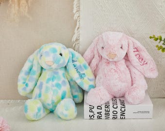 Personalized Embroidered Bunny Rabbit, Custom Monogrammed Bunny Rabbit,Newborn Baby Gift,Baby Shower Gift,Stuffed Animal,Plush Bunny Toy