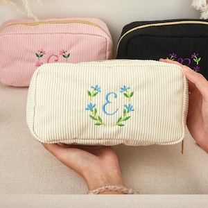 Trousse à maquillage personnalisée, Trousse de toilette pour la mariée, Trousse de maquillage à monogramme, Trousse de maquillage beauté, Trousse de toilette de voyage, Trousse à cosmétiques