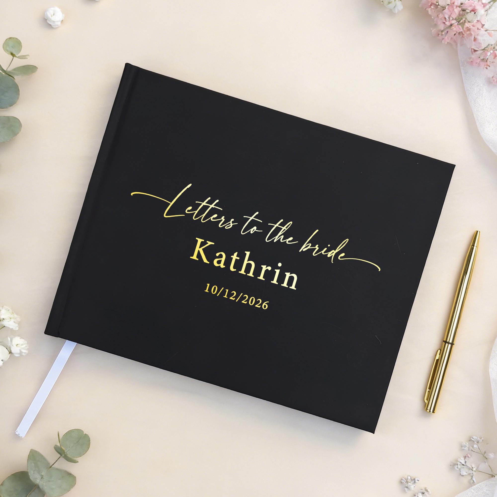 Personalised Letters to the Bride Book, Custom Hard Cover Bride-to-be ...