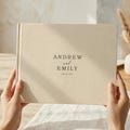 Personalized Linen Wedding Guest Book: Custom Signing Reception Guestbook, Engagement and Anniversary Scrapbook, Wedding Keepsake,Sign Book