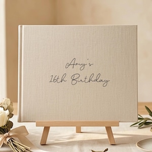 Birthday Memories Picture Book, Milestone Photo Album, 16th, 18th, 21st, 30th, 40th, 50th, 60th, 70th Birthday Gift, Linen Cover Keepsake