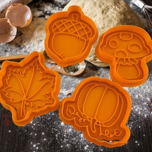 Herbst Keks-Ausstecher Set – Ahornblatt, Eichel, Kürbis, Pilz – Cookie Cutter perfekt für kreative Backideen im Herbst, Teig Kecksausstecher