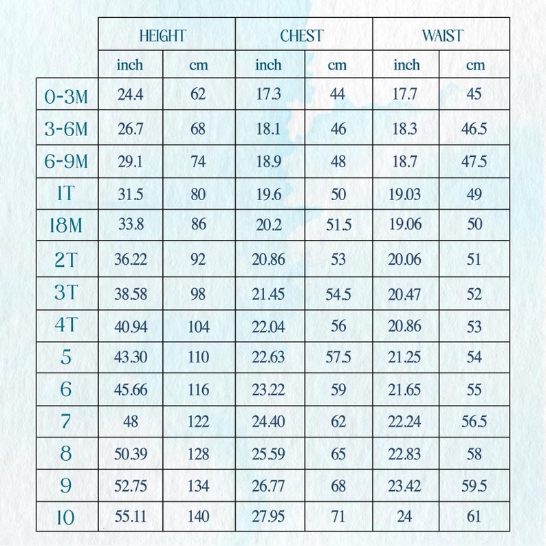 size chart