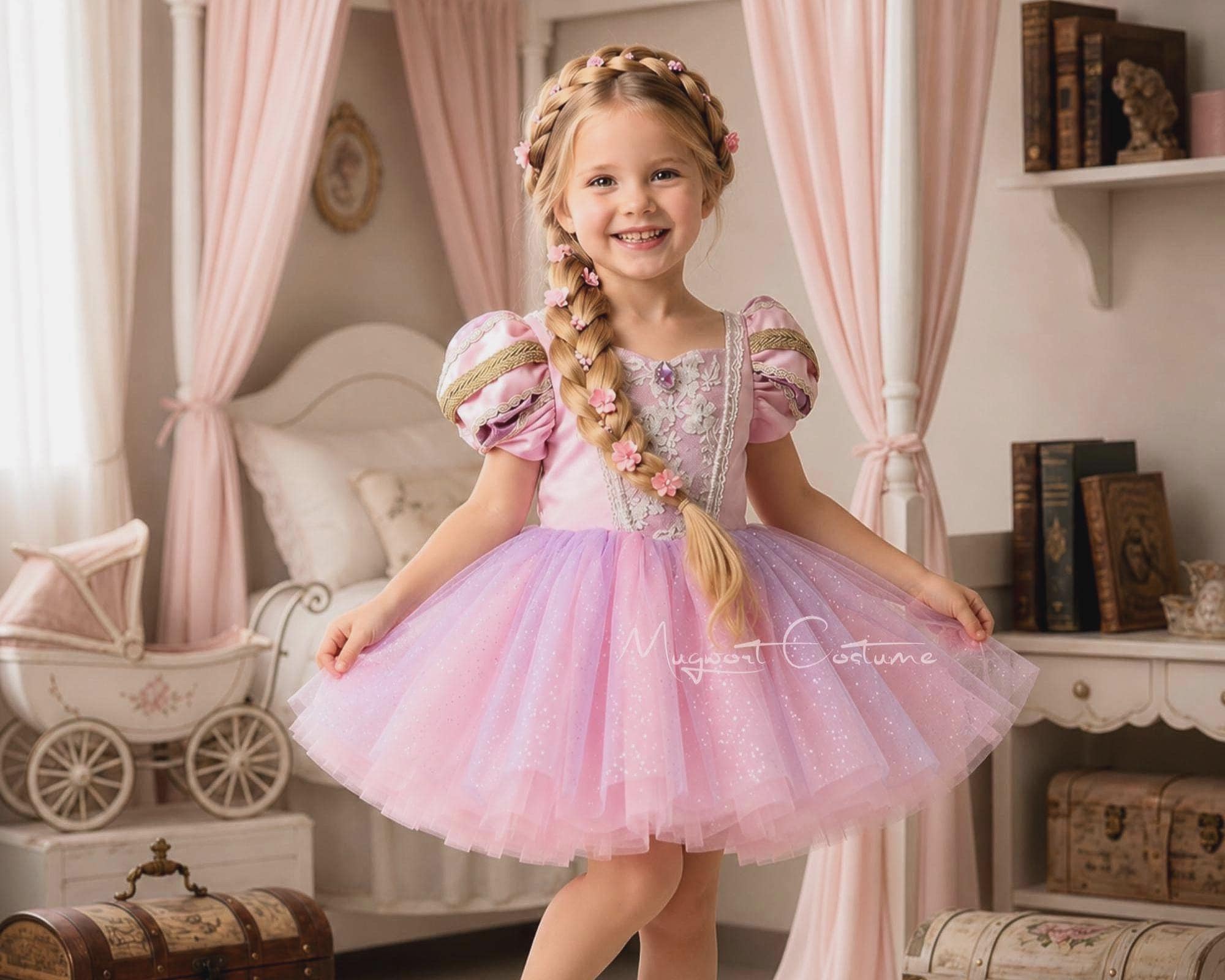 3rd birthday princess dress Princess party Size (Pre-sale 10 days):S Visible ASYMMETRICAL LEATHER DRESS WITH this dress dress is