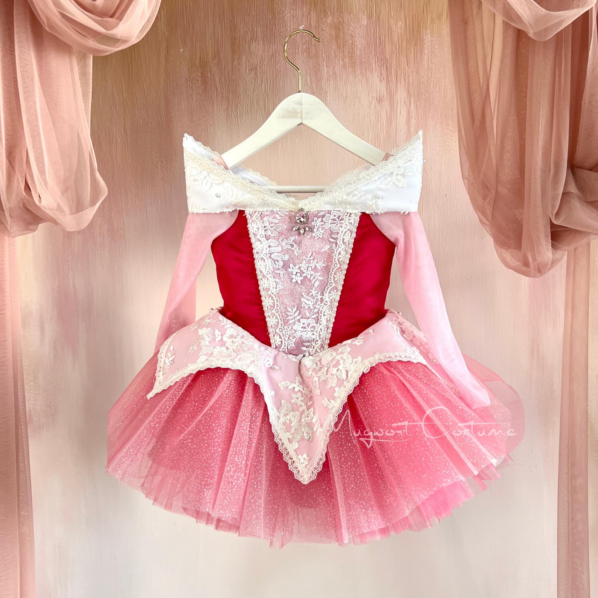 strapless open back dress Shop Official Disney Golden Princess Aurora Prestige Dress Up Costume main image 1