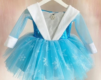 Elsa Frozen Dress for Toddler, Princess Girl Dress, Halloween Baby Costume