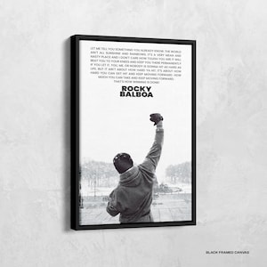 Rocky Balboa Movie Quote Print, Sylvester Stallone Canvas, Inspirational Quotes, 80s Movie Poster, Boxing Decor, Motivational Wall Art