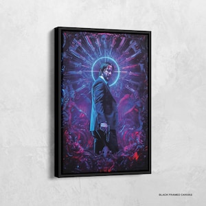 John Wick Print, John Wick Chapter 4 Canvas, Movie Posters, John Wick Poster, Film Posters, Hollywood Movie Poster, Action Movie Wall Decor