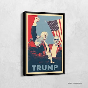 Donald Trump Pop Art Poster, Donald Trump Print, Iconic 2024 Photo, America Election 2024, USA President Canvas, Political Memorabilia Gifts