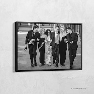 Stampa poster di Friends, tela della serie TV Friends, poster della serie TV, poster del film, arte in bianco e nero, poster retrò, regalo per gli amanti di Friends