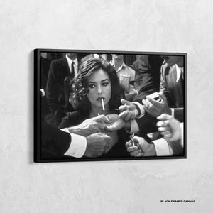 Póster de la película Malena, Impresión de cigarrillos de Monica Bellucci, Lienzo de Monica fumando, Póster feminista, Póster de película, Blanco y negro, Foto de mujer fumando