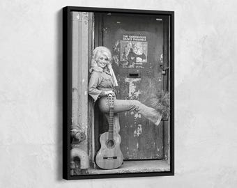 Dolly Parton with Guitar Poster, Dolly Parton Print, Retro Music Wall Art, Music Poster, Teen Girl Room Decor, Feminist Print, Nostalgic Art