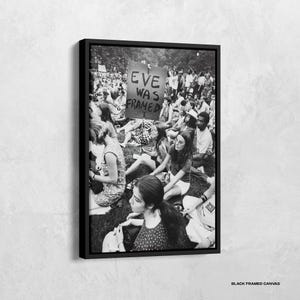 Woman Protest Poster, Eve Was Framed Print, Feminism, Black and White, Feminist Wall Art, Empowered Women, Women&#39;s Rights, Girl Room Decor