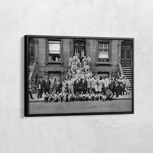 Jazz Portrait Print, A Great Day in Harlem Canvas, Jazz Music Poster, Art Kane&#39;s Classic 1958 Jazz Photo, Great Day in Harlem Wall Art