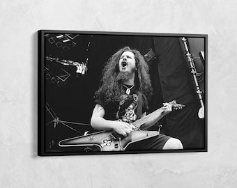 Dimebag Darrell Poster, Celebrity Music Star Print, Heavy Metal Legend Canvas, Music Room Wall Art, Gift For Guitarist, Black and White