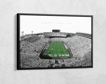 Penn State Beaver Stadium Canvas, Beaver Lions Black White Print, Football Poster, Stadium Wall Art, Penn State College Gifts, Stadium Decor