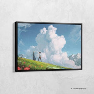 Stampa de Il castello errante di Howl, tela di Sophie e Howl, stampe di anime giapponesi, poster de Il castello errante di Howl, arte ispirata a Ghibli, regalo per gli amanti degli anime