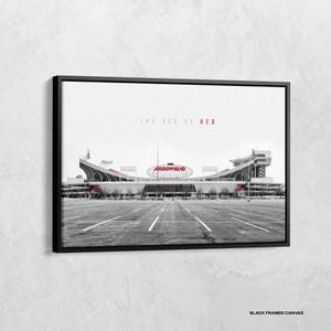 Arrowhead Stadium Black White Canvas, Kansas City Print, Geha Field Poster, Sports Wall Art, Football Arena Stadium Poster, Chiefs Fan Gifts