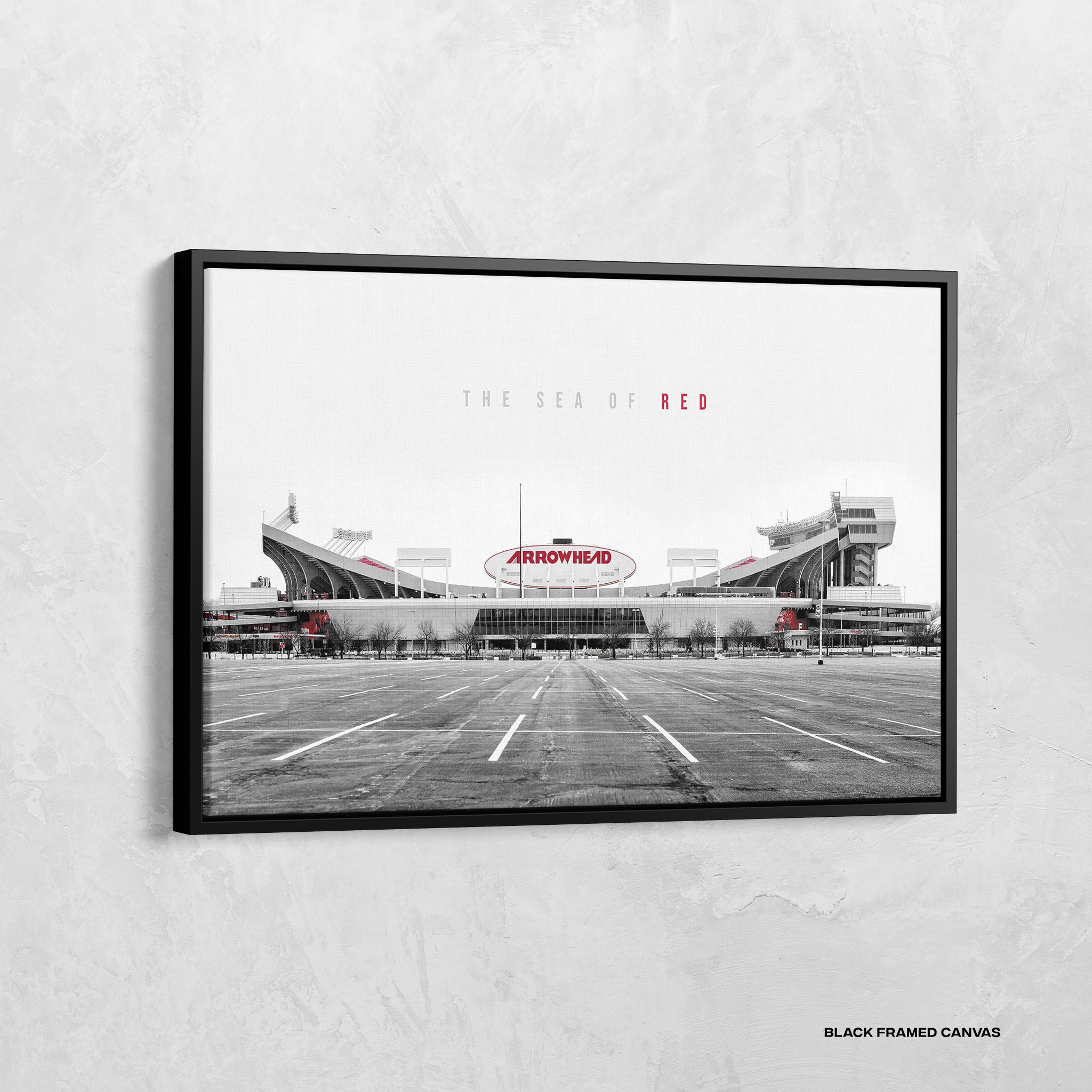 Arrowhead Stadium Black White Canvas, Kansas City Print, Geha Field Poster, Sports Wall Art, Football Arena Stadium Poster, Chiefs Fan Gifts