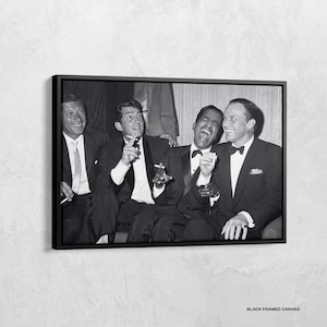 The Rat Pack Poster, The Rat Pack Canvas, Black And White Print, Rat Pack Smoke Art, Frank Sinatra Poster, Dean Martin Print, Sammy Davis Jr
