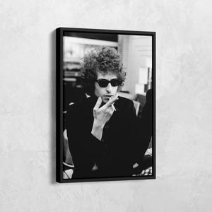 Poster di Bob Dylan, ritratto su tela di Bob Dylan, oggetti da collezione per appassionati di musica, tela con musicista in bianco e nero, poster per fumatori, regalo per amanti del rock