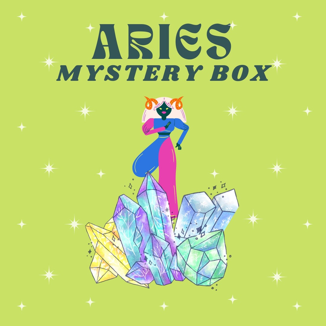 Aries Crystal & Gemstone Mystery Box - Surprise Gift Zodiac Selection ...
