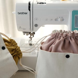 Canvas Drawstring Bag Organizer: Tote Insert with Pockets image 3