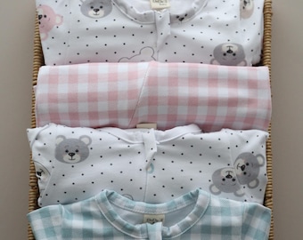 Muslin Baby Pocket Romper, Unisex Baby Shower Gift, Jumpsuit Muslin Organic Cotton, baby romper, Baby bodysuit, Muslin baby clothes
