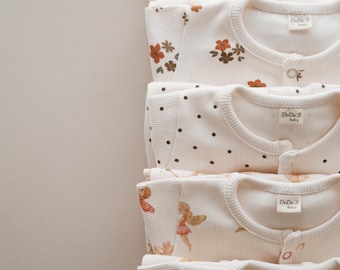 Organic Cotton Baby Romper – Soft Muslin Snap Jumpsuit Newborn Outfit