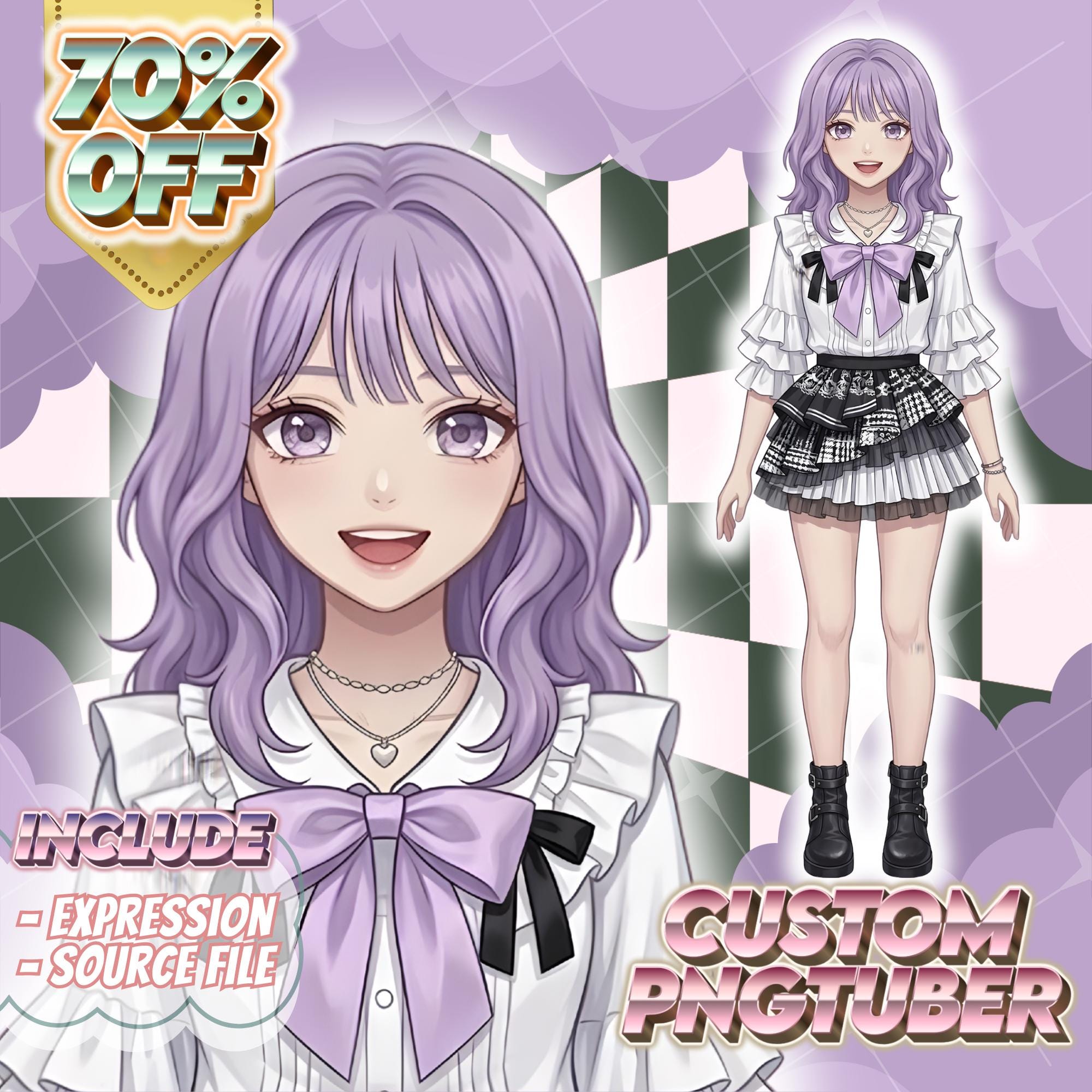 Personalized PNG Tuber Model, Anime Avatar Commission, Cute Reactive ...