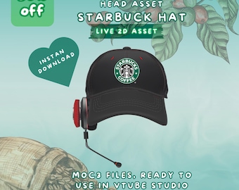 Rigged Starbucks Hat: Vtuber Head Asset (Digital Download)