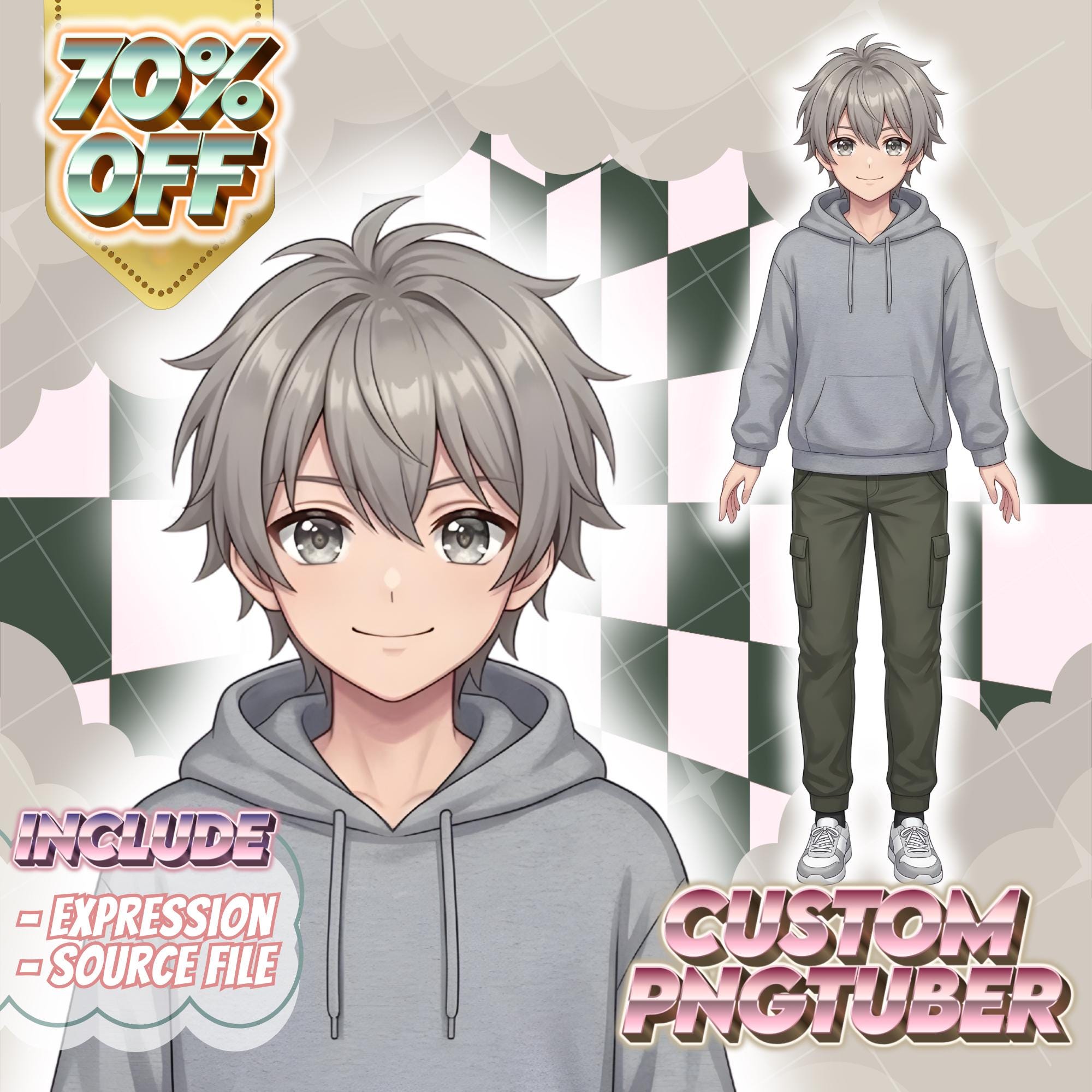 Personalized PNG Tuber Model, Anime Avatar Commission, Cute Reactive ...