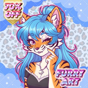 Custom furry illustration with rich colors, expressive facial features, and detailed digital painting ideal for users seeking high-quality fursona representations.