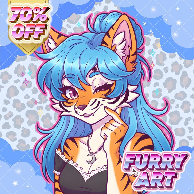 Custom furry illustration with rich colors, expressive facial features, and detailed digital painting ideal for users seeking high-quality fursona representations.