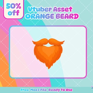 Animated Orange Beard VTuber Asset: Rigged Prop (MOC3 File)