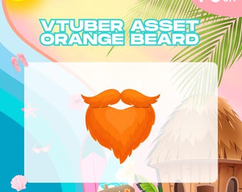 Geanimeerd VTuber-model met oranje baard: Rigged Prop (MOC3-bestand)