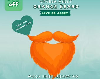 Animated Orange Beard & Hat VTuber Asset: Rigged Prop (MOC3 File)