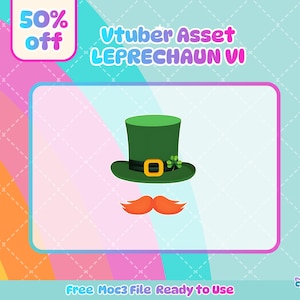 VTuber Leprechaun Hat PNG | Lucky Green Headwear Asset | Digital Download Accessory | VTuber Outfit Overlay | St. Patrick Style Add-On