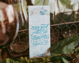 Floral Scripture Bookmarks for Easter or Wedding Favors