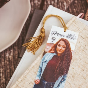 Personalized Graduation Thank You Bookmarks | Custom Photo Bookmark Favors | Graduation Table Favors | College Sendoff | Set of 10