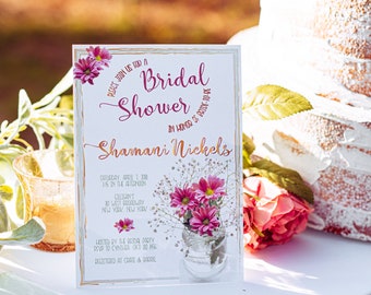 Floral Bridal Shower Invitations | Spring Bridal Shower Invites | Outdoor Wedding Party