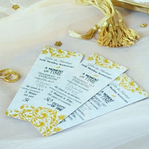 50th Wedding Anniversary Bookmarks | Golden Anniversary Event Décor | Inspirational Guest Favors | Sets of 12