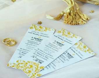 50th Wedding Anniversary Bookmarks | Golden Anniversary Event Décor | Inspirational Guest Favors | Sets of 12