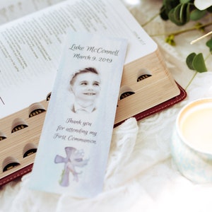 Personalized Baptism Favors Custom Photo Bookmarks Guest Souvenirs Religious Event Favors image 4