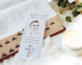 Personalized Confirmation Favors | Custom Photo Bookmarks | Holy Confirmation Souvenirs | Religious Event Guest Favors